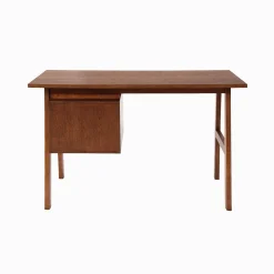 Desk with 2 drawers hevea wood and oak veneer
