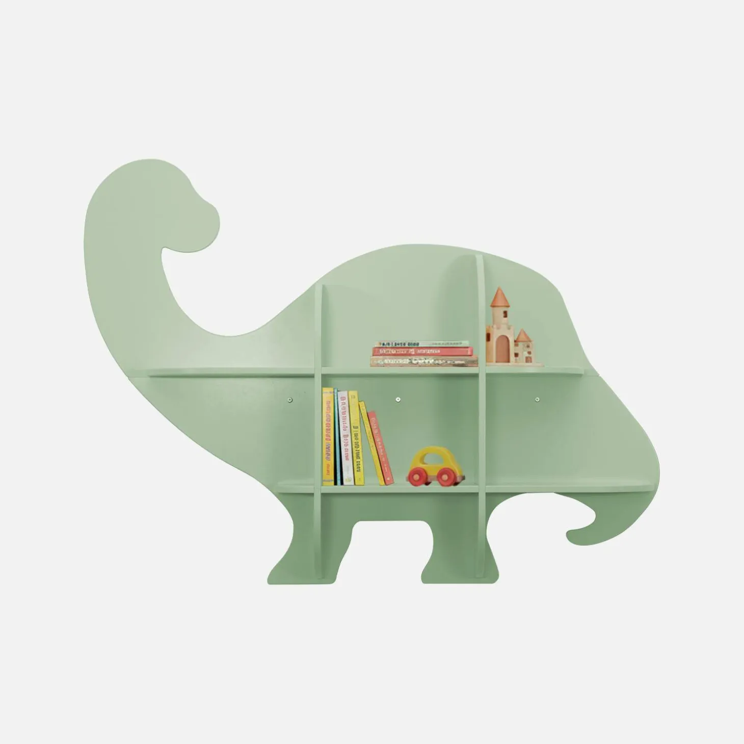Dinosaur wall shelf 5 storage spaces