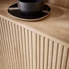2-door bookcase with wooden decor and metal