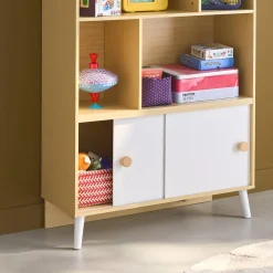 2-door children's bookcase, shelves