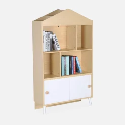 2-door children's bookcase, shelves