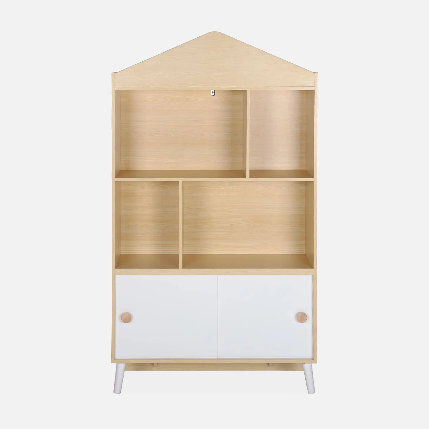 2-door children's bookcase, shelves