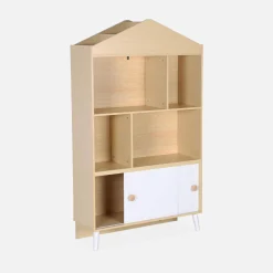2-door children's bookcase, shelves