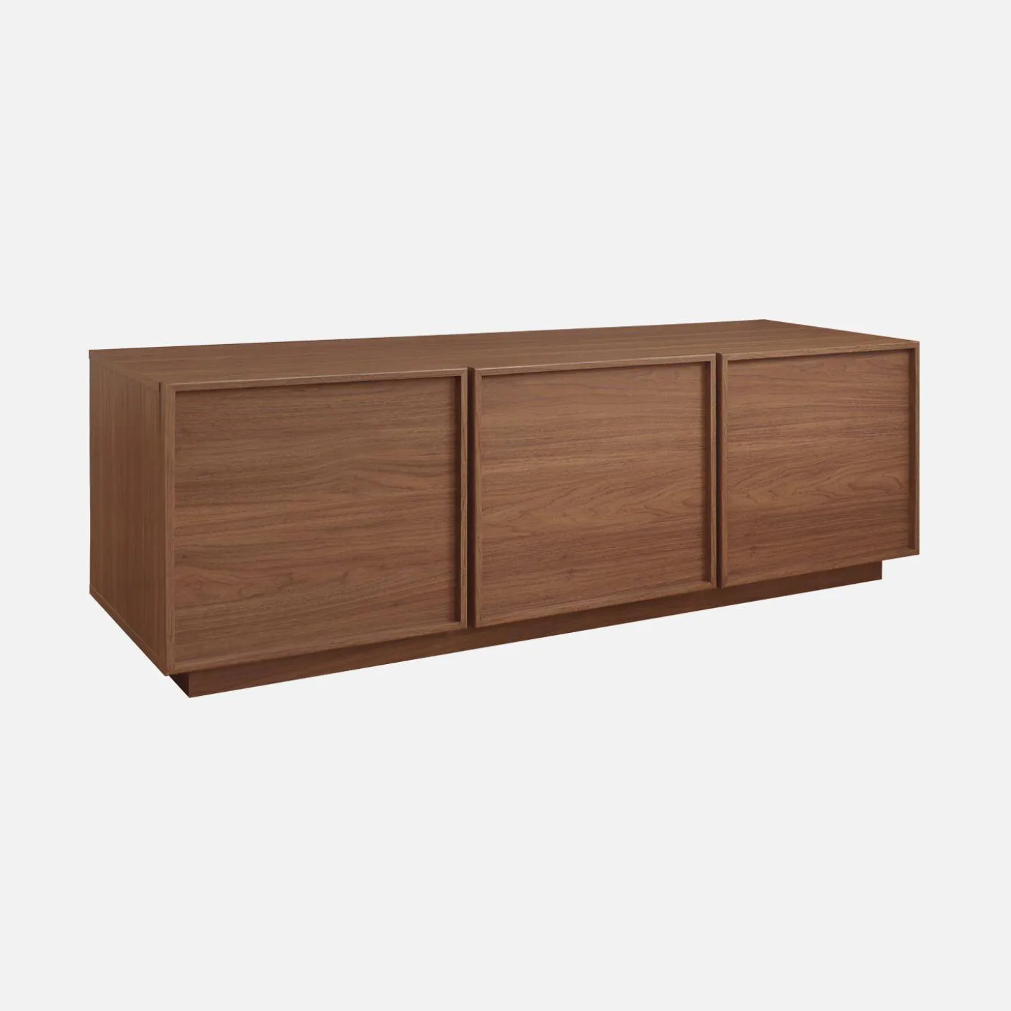 3-door natural wood-effect TV unit 140cm