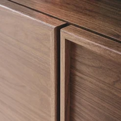 2-door walnut wood-effect sideboard 80cm