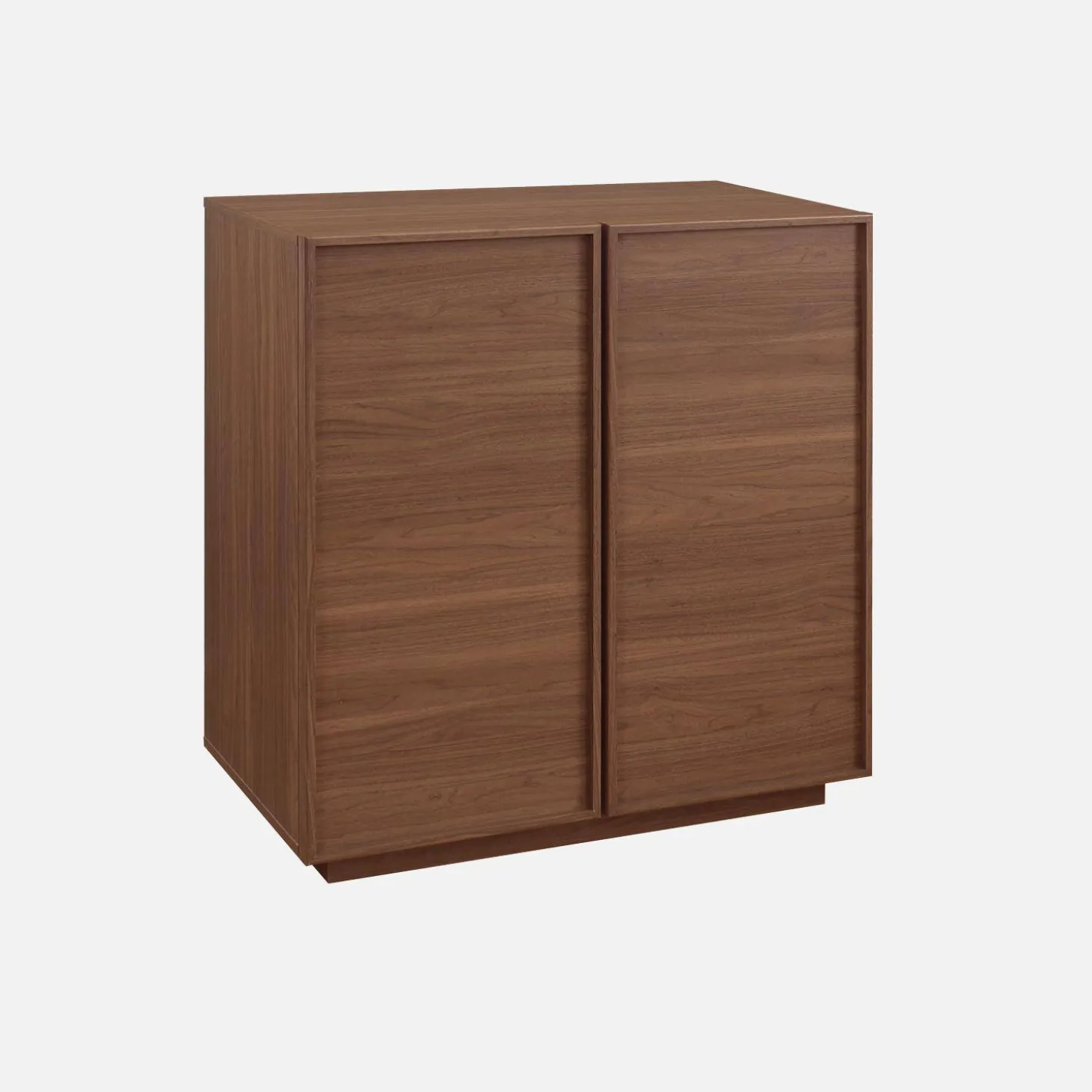 2-door walnut wood-effect sideboard 80cm
