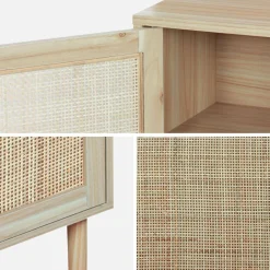 1-door woven rattan bedside table