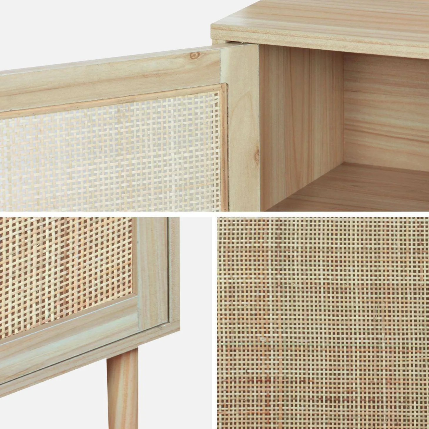 1-door woven rattan bedside table
