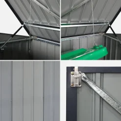 Double 1.75m² galvanised steel dustbin cover