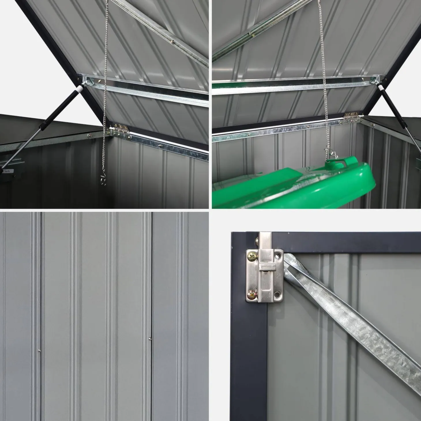 Double 1.75m² galvanised steel dustbin cover