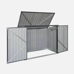 Double 1.75m² galvanised steel dustbin cover