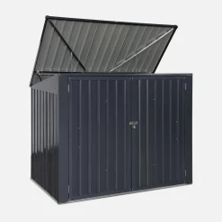Double 1.75m² galvanised steel dustbin cover