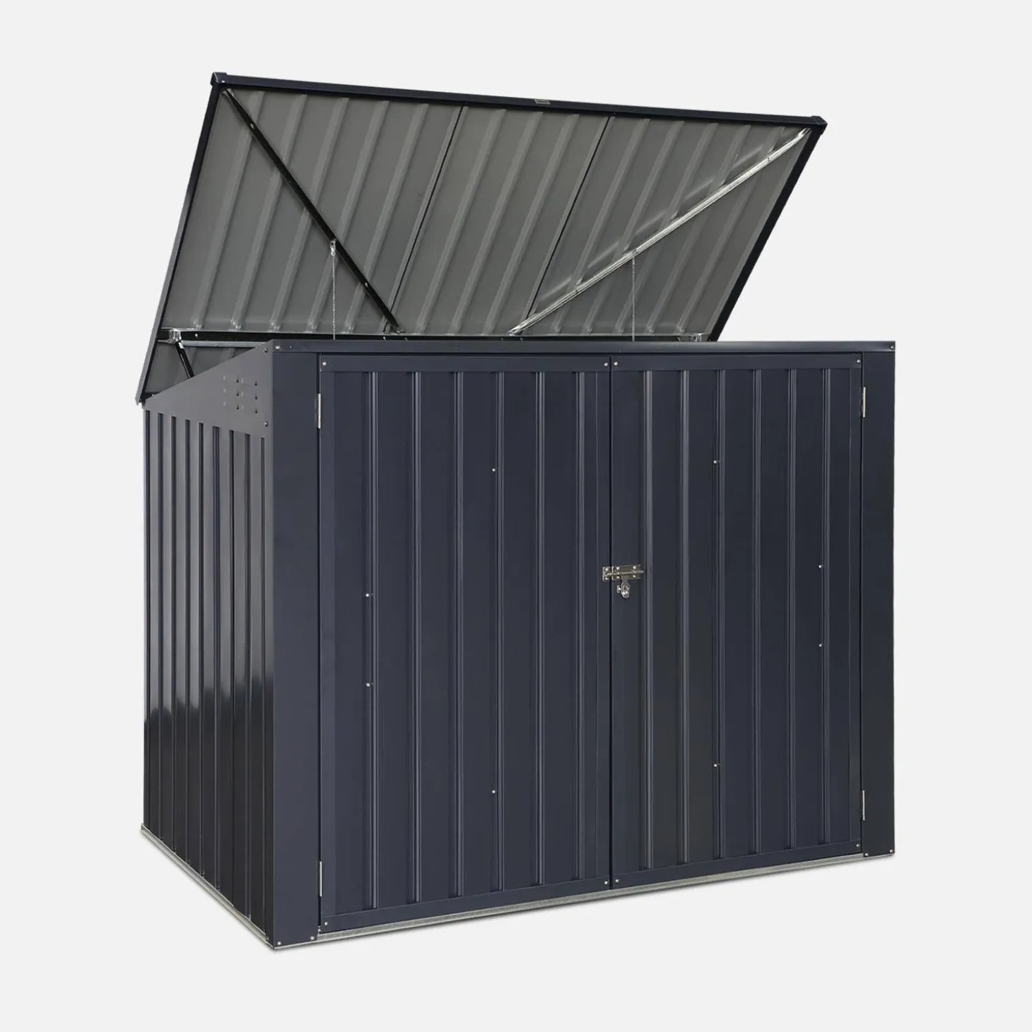 Double 1.75m² galvanised steel dustbin cover