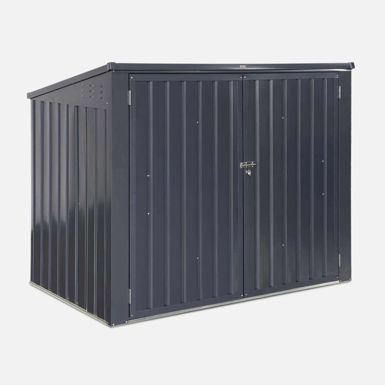 Double 1.75m² galvanised steel dustbin cover