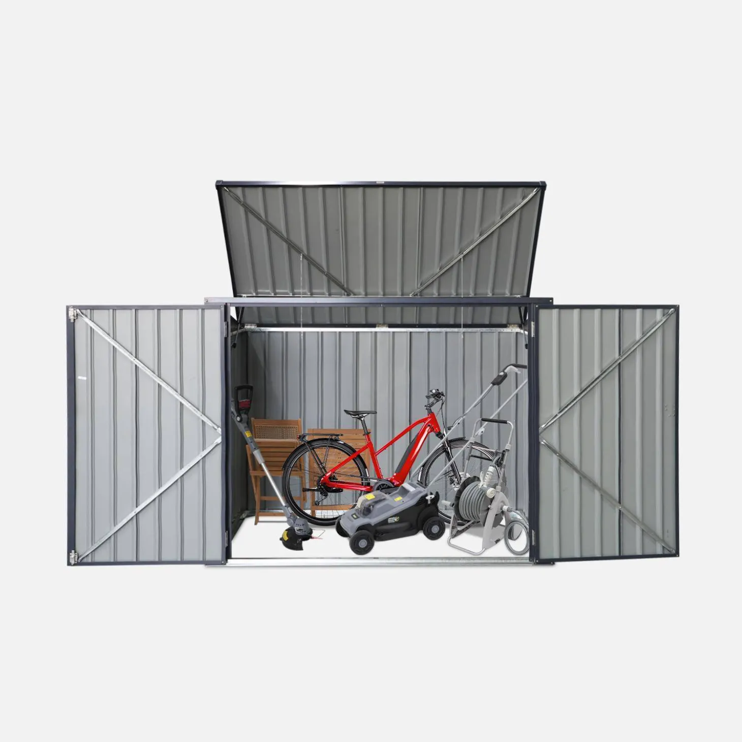 Double 1.75m² galvanised steel dustbin cover