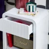 1-drawer bedside table with grooved wooden effect