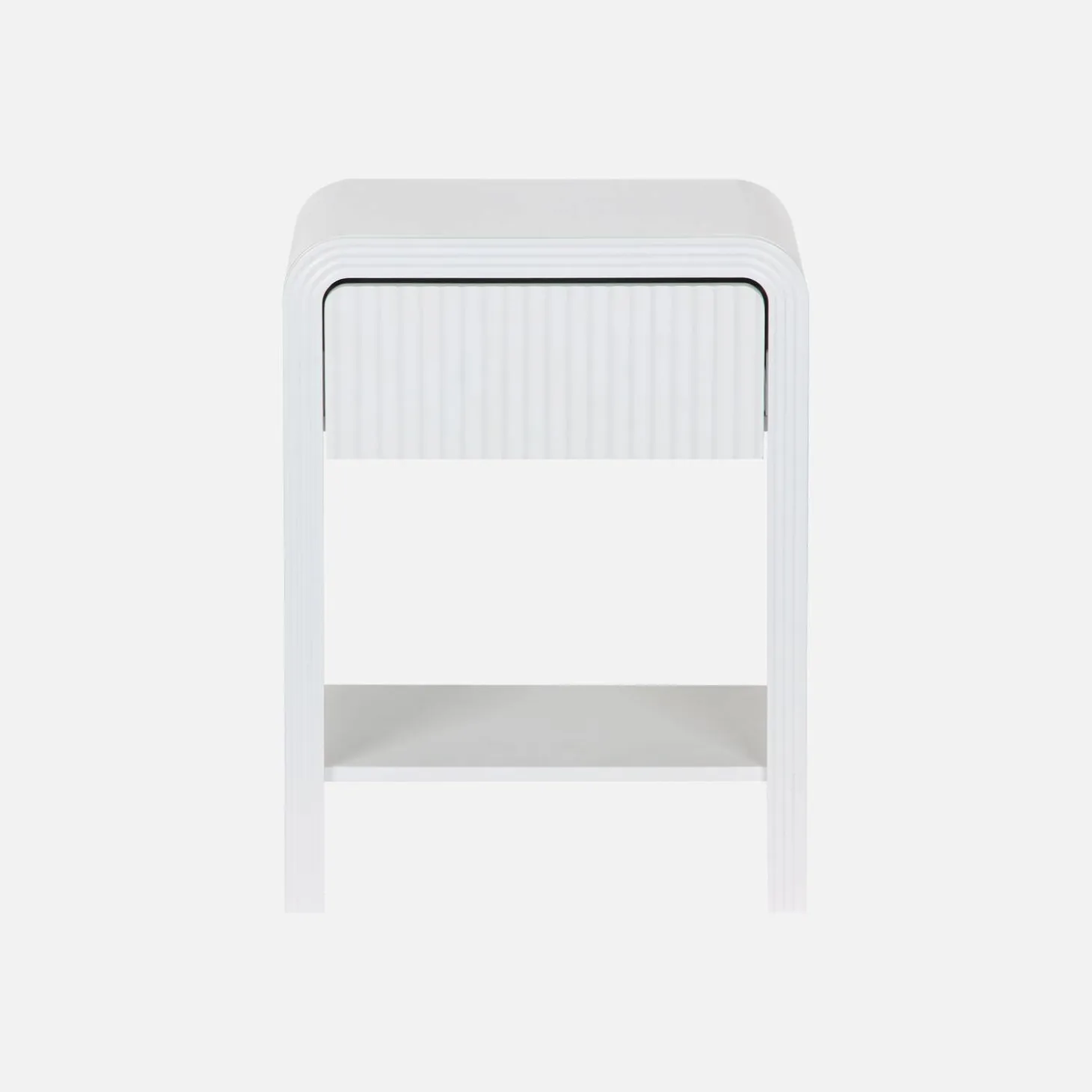 1-drawer bedside table with grooved wooden effect