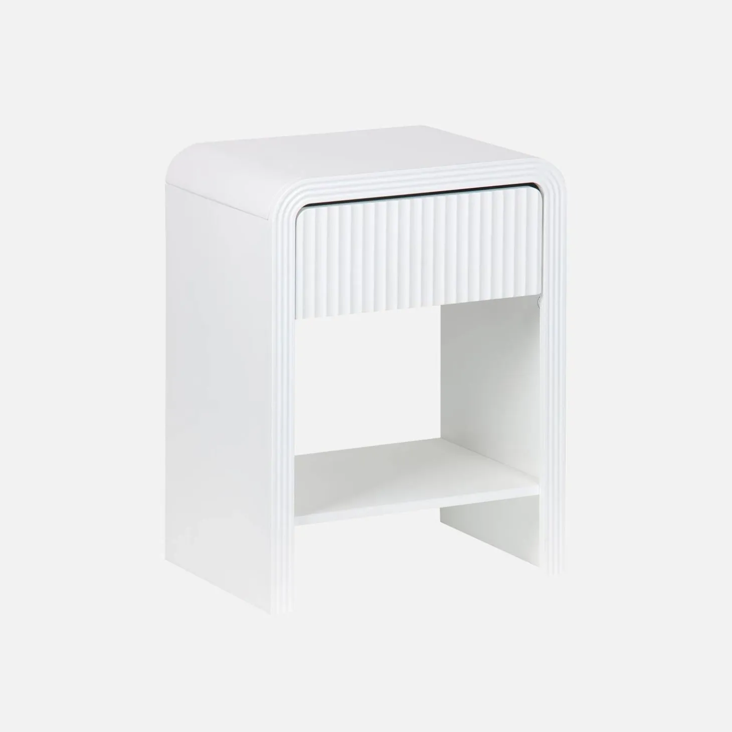 1-drawer bedside table with grooved wooden effect