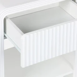 1-drawer bedside table with grooved wooden effect