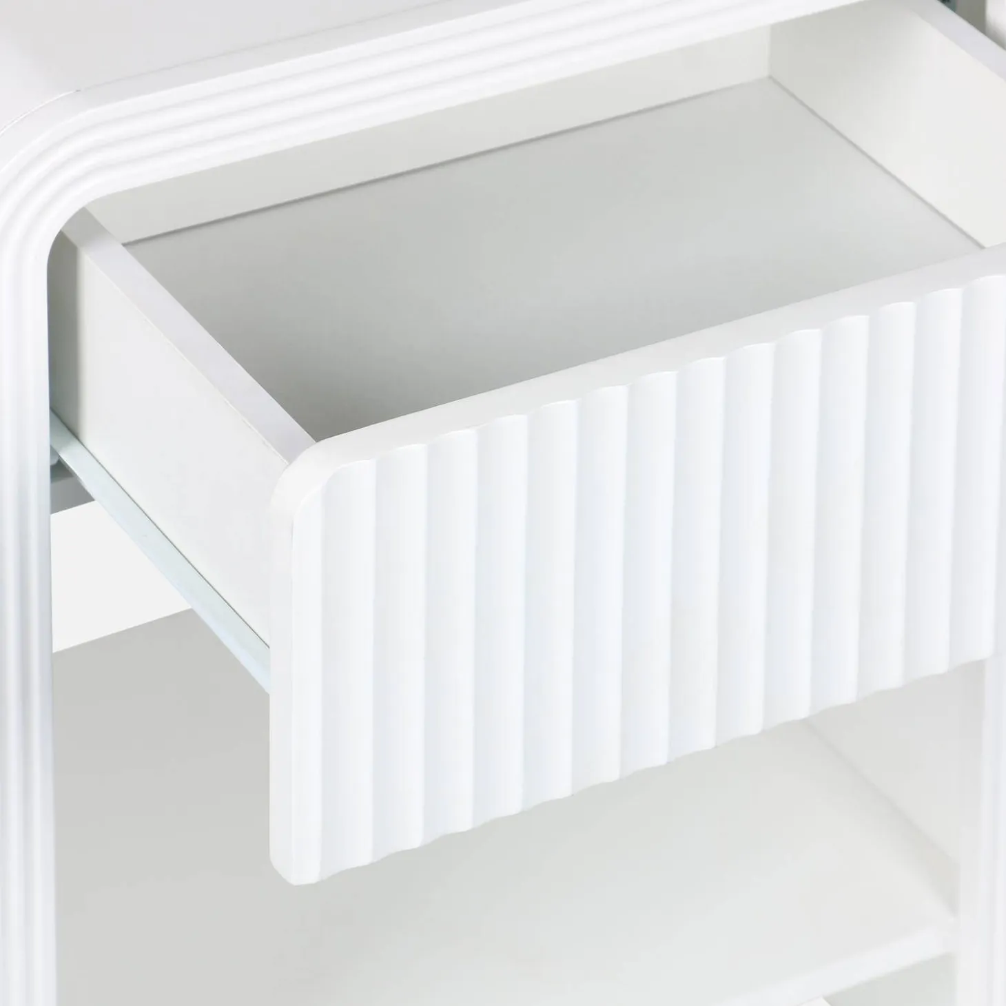 1-drawer bedside table with grooved wooden effect