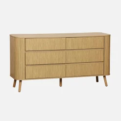 6-drawer chest, natural striated decor