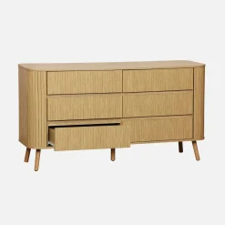 6-drawer chest, natural striated decor