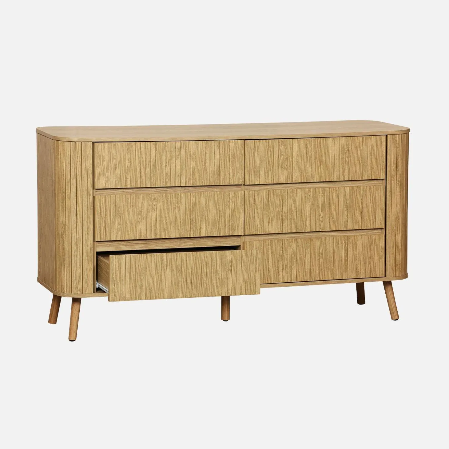6-drawer chest, natural striated decor