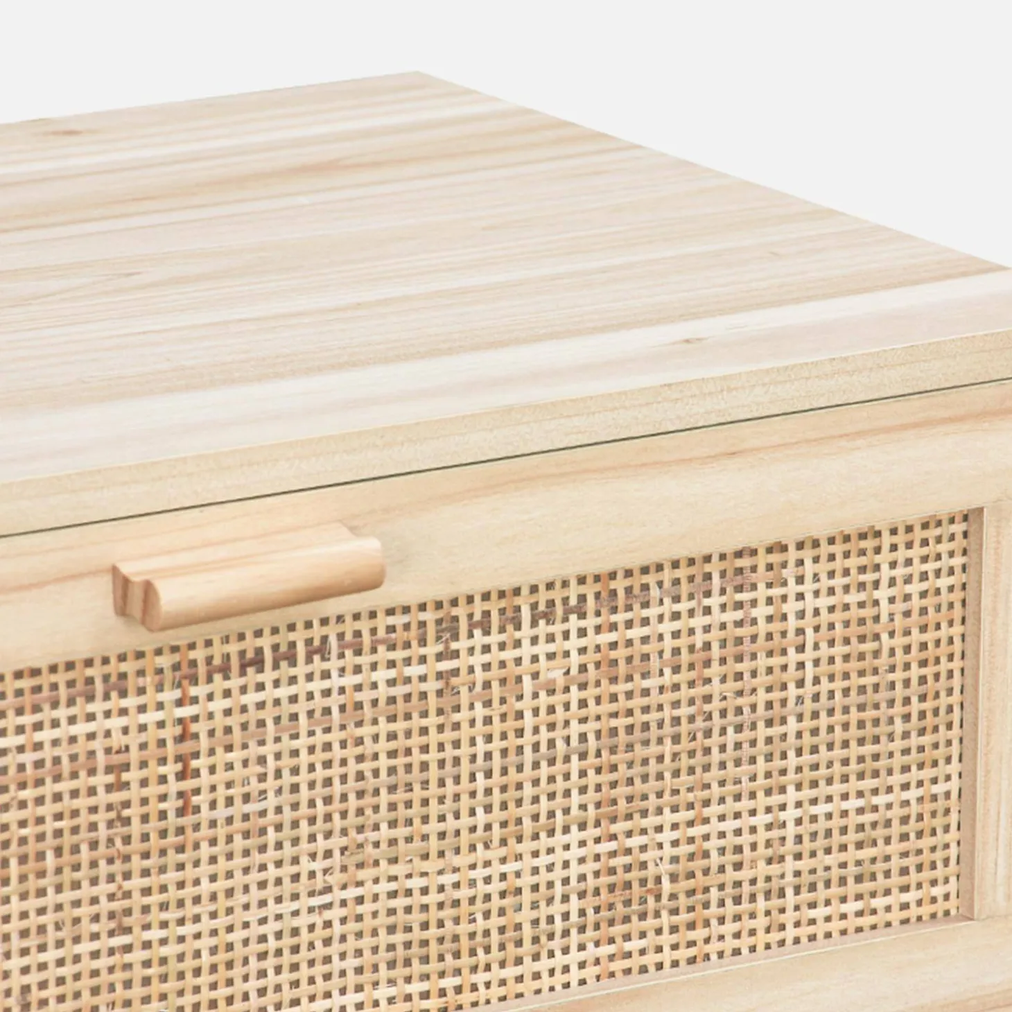 6-drawer chest with cane and wooden effect
