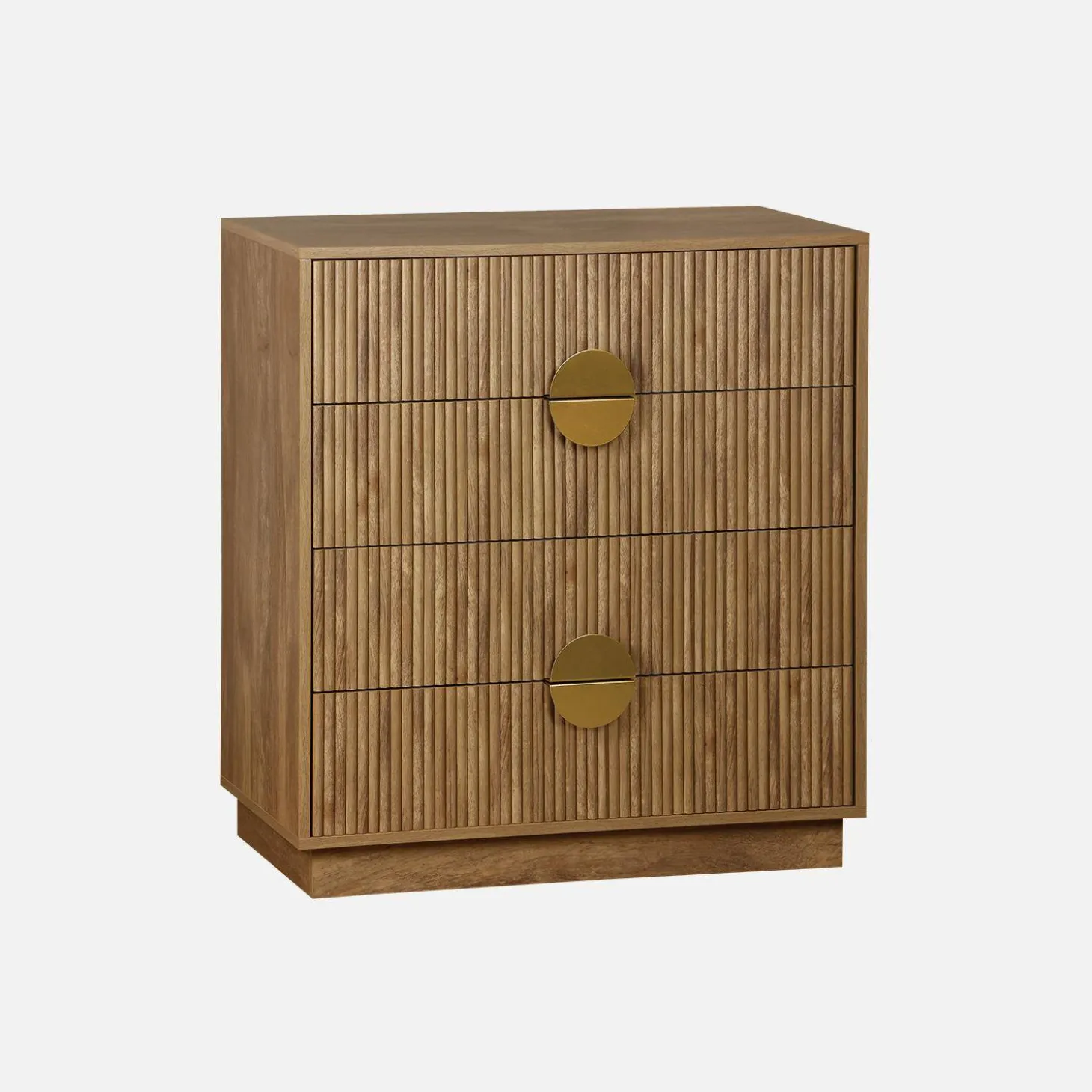 4-drawer chest with grooved mango wooden effect