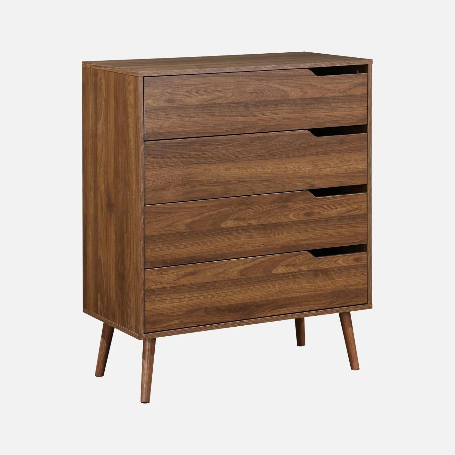 4-drawer chest with walnut wood effect