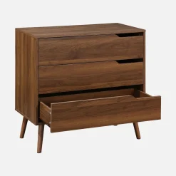 3-drawer chest with walnut wood effect