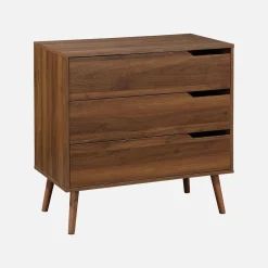3-drawer chest with walnut wood effect