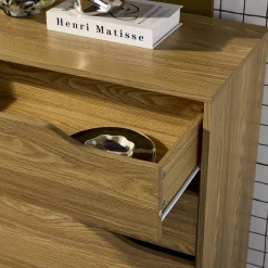 4-drawer chest with walnut wood effect