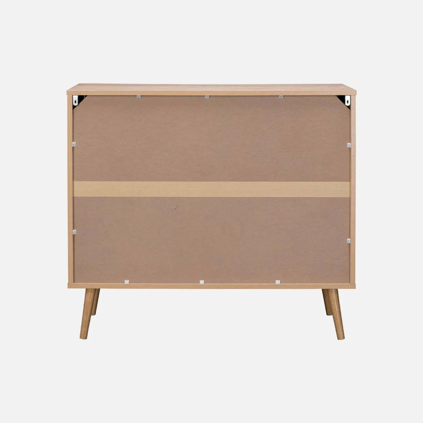 3-drawer chest with wood and rounded cane rattan