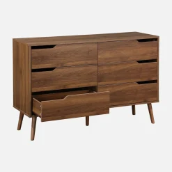 6-drawer chest with wood effect