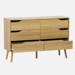 6-drawer chest with wood effect