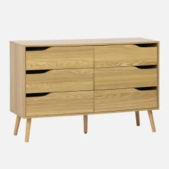 6-drawer chest with wood effect