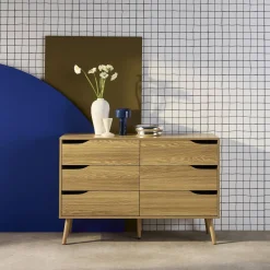 6-drawer chest with wood effect