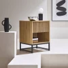 1-drawer contemporary wood effect bedside table