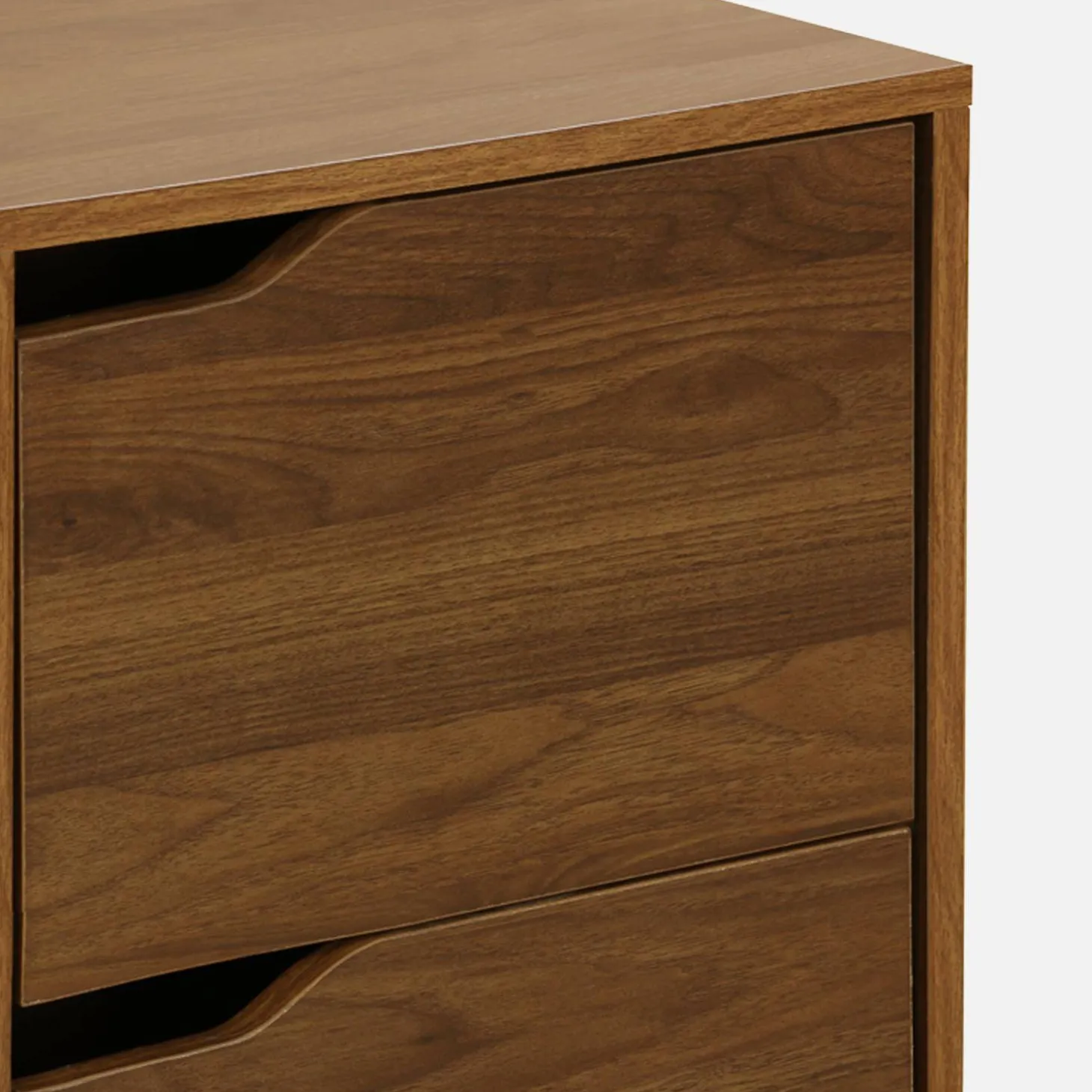 2-drawer desk with vintage walnut effect