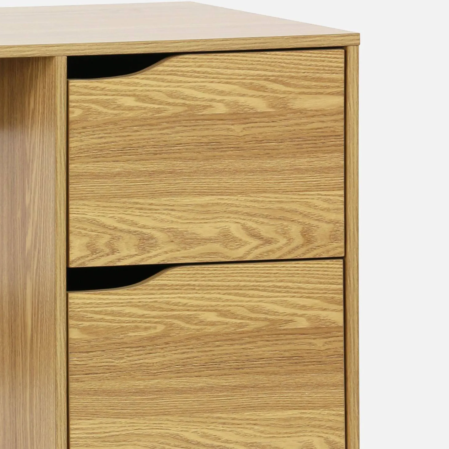 2-drawer desk with vintage walnut effect
