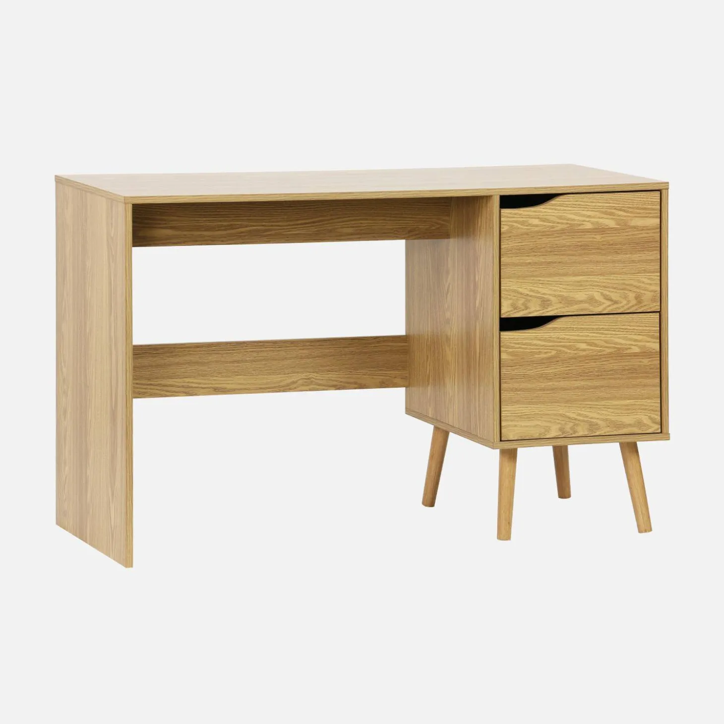 2-drawer desk with vintage walnut effect