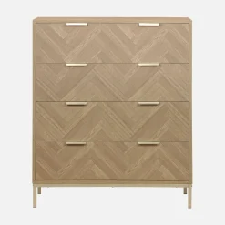 4-drawer herringbone chest
