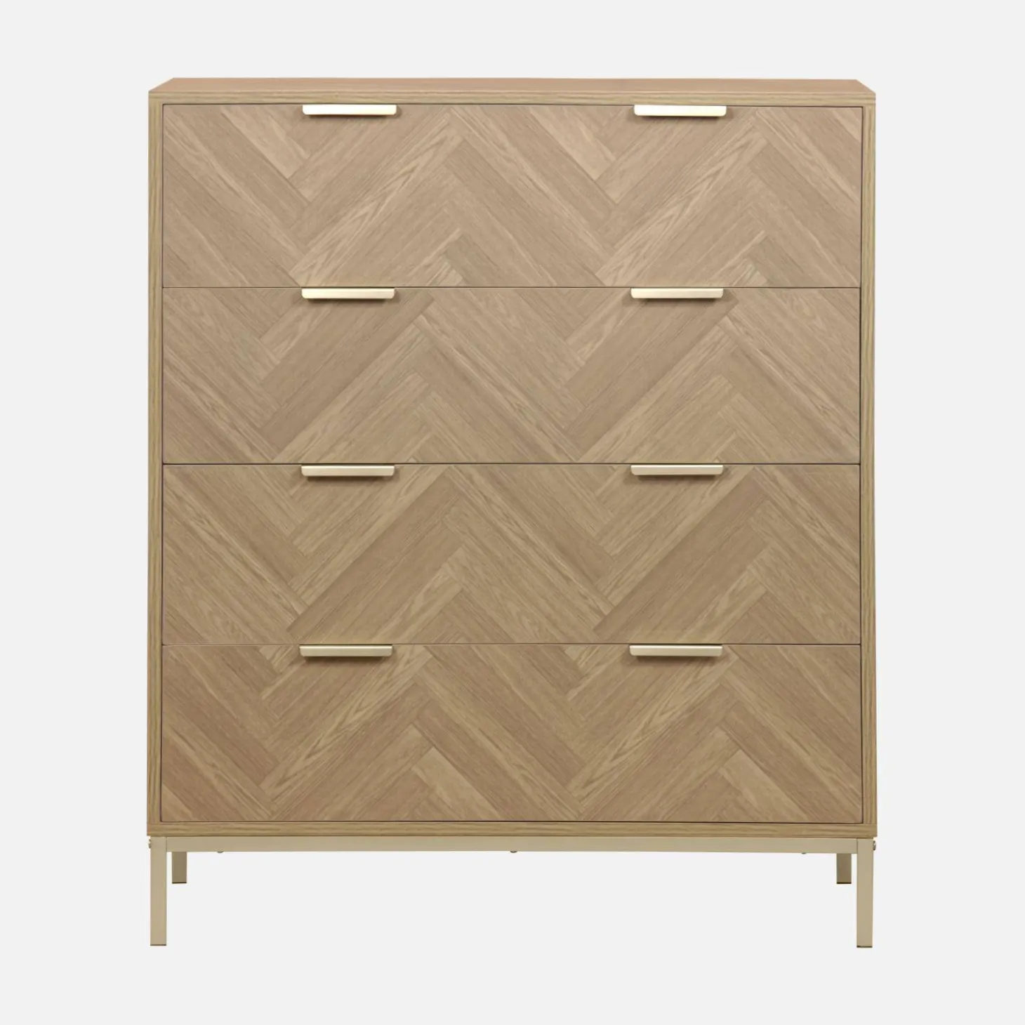 4-drawer herringbone chest