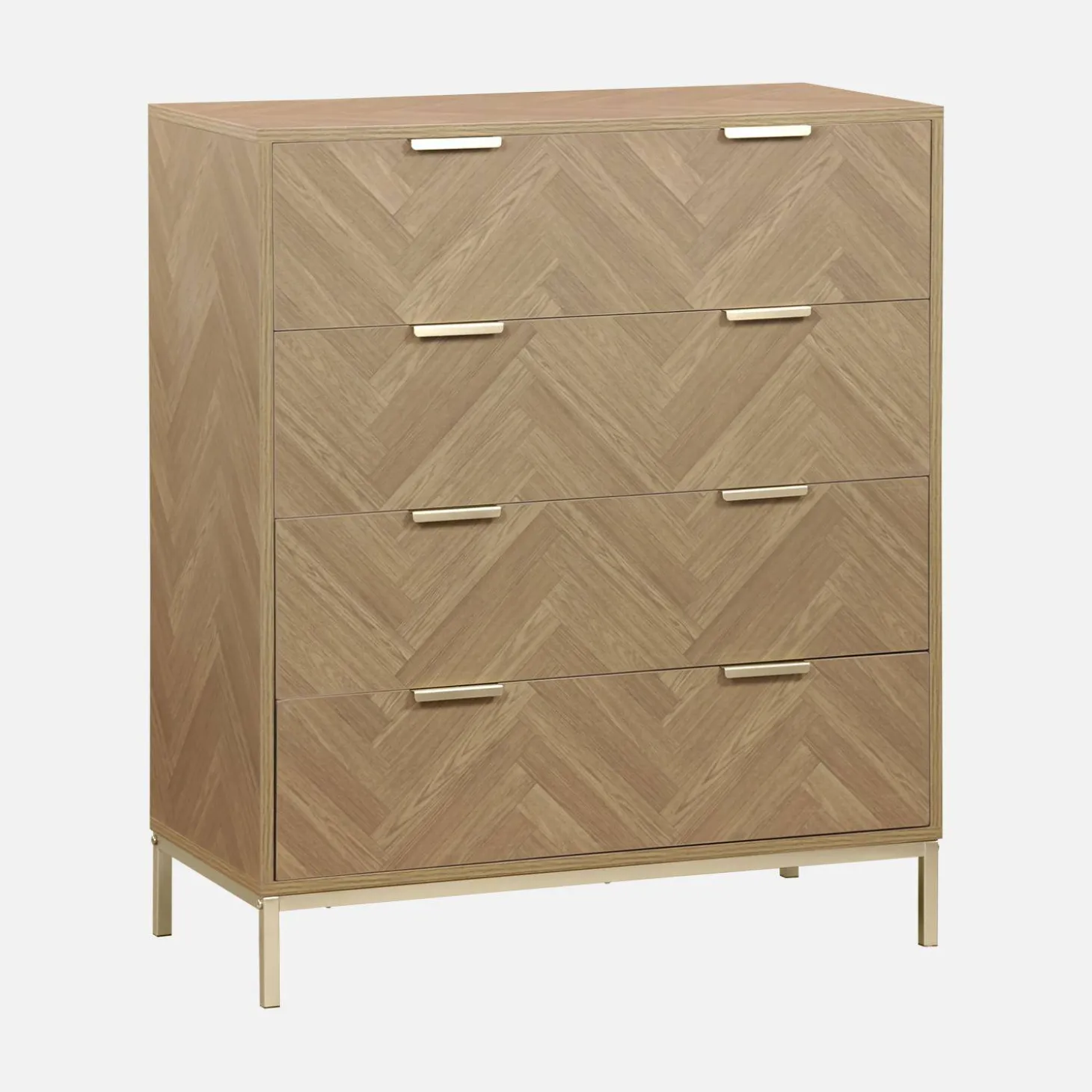 4-drawer herringbone chest