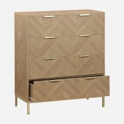 4-drawer herringbone chest