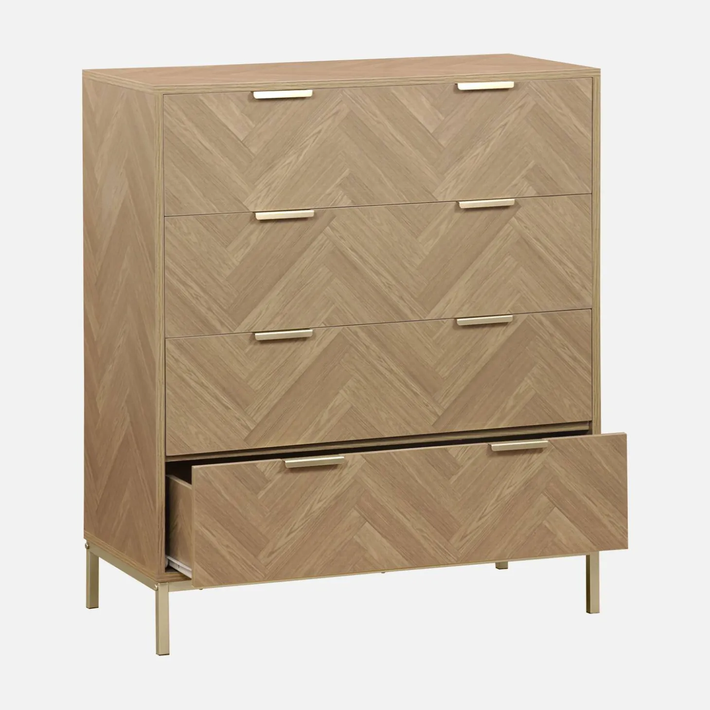 4-drawer herringbone chest