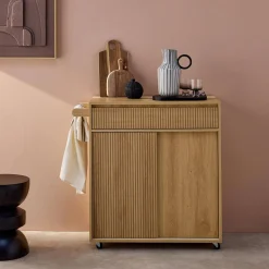 1-drawer kitchen wooden effect sideboard with 2 doors