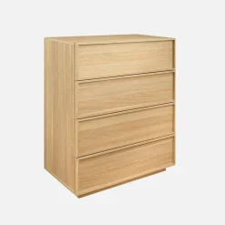 4-drawer walnut wood-effect storage chest