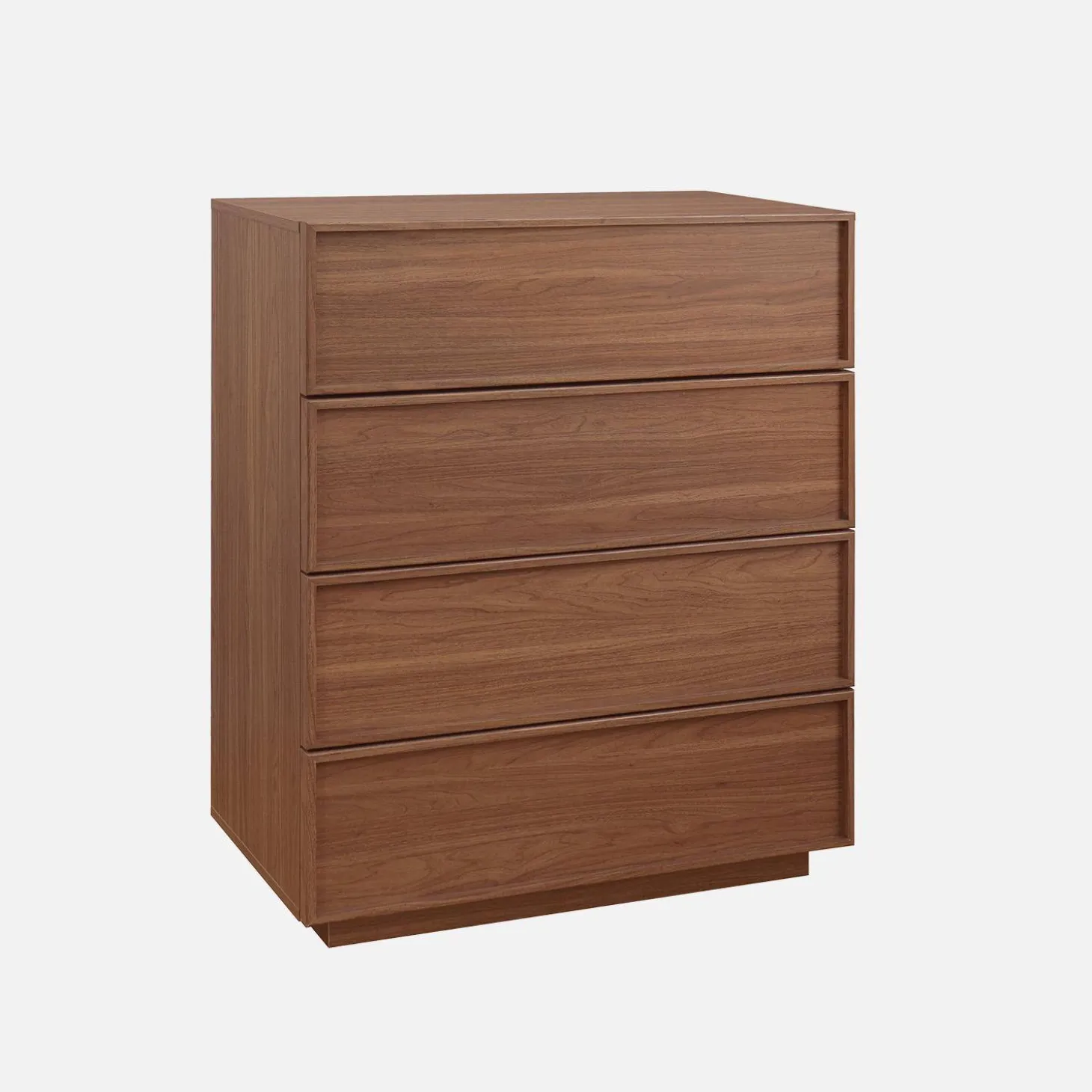 4-drawer walnut wood-effect storage chest